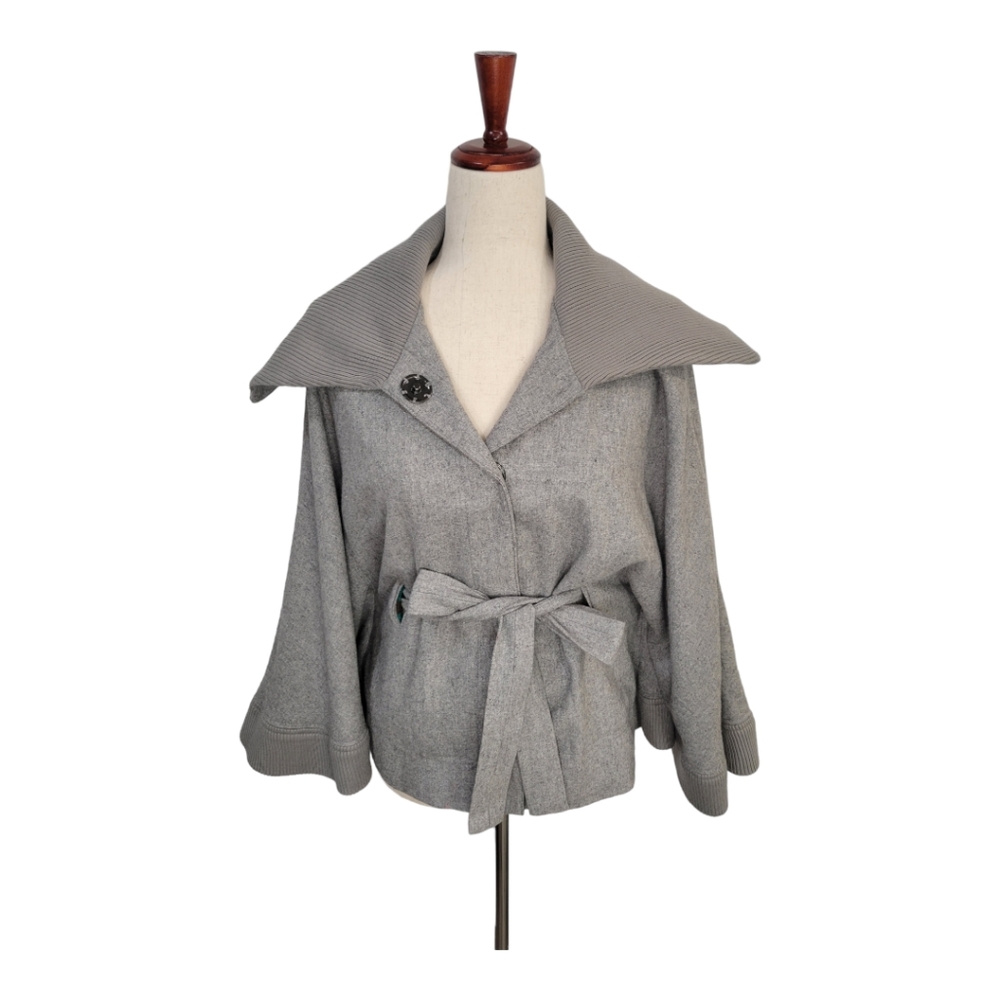Free People Olmstead Oversized Belted Cape Coat Wool Blend Classic Gray Size S